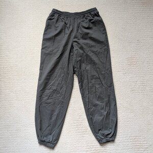 EUC Good American Essential Nylon Joggers Size 1 Small Track Pants Green Pockets